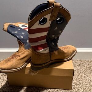 Kids Patriotic Brown Boots
